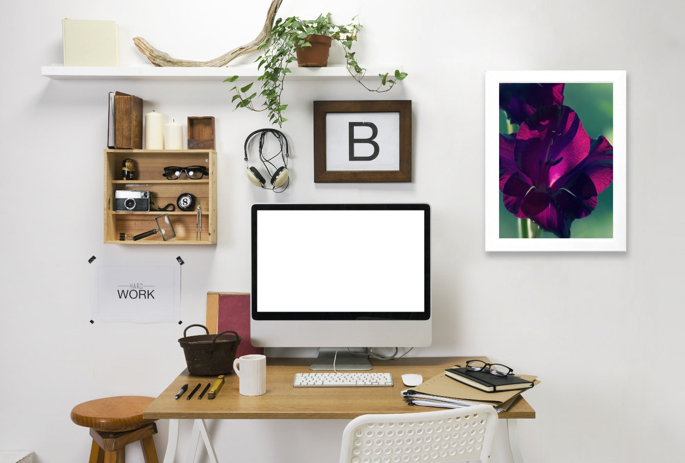 Gladiolus Drama Colored by Mirja Paljakka Framed Print - Americanflat
