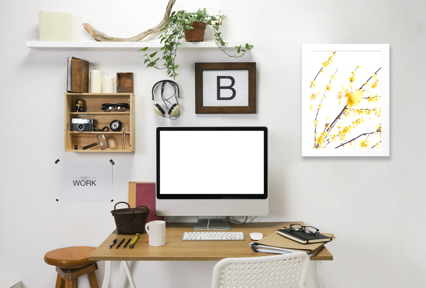 Forsythia Branches by Mirja Paljakka Framed Print - Americanflat