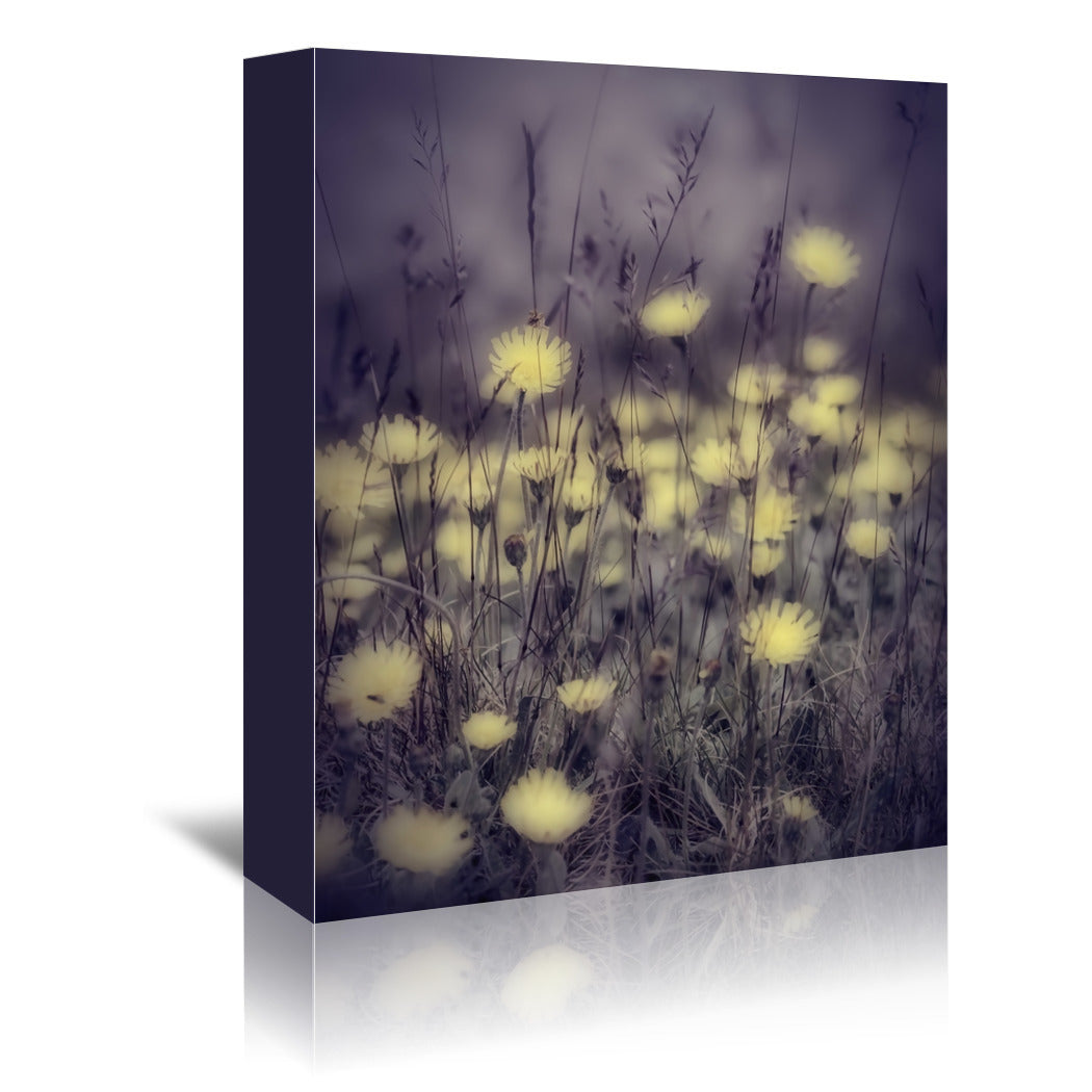 Yellow floral meadow Mood by Mirja Paljakka Wrapped Canvas - Wrapped Canvas - Americanflat