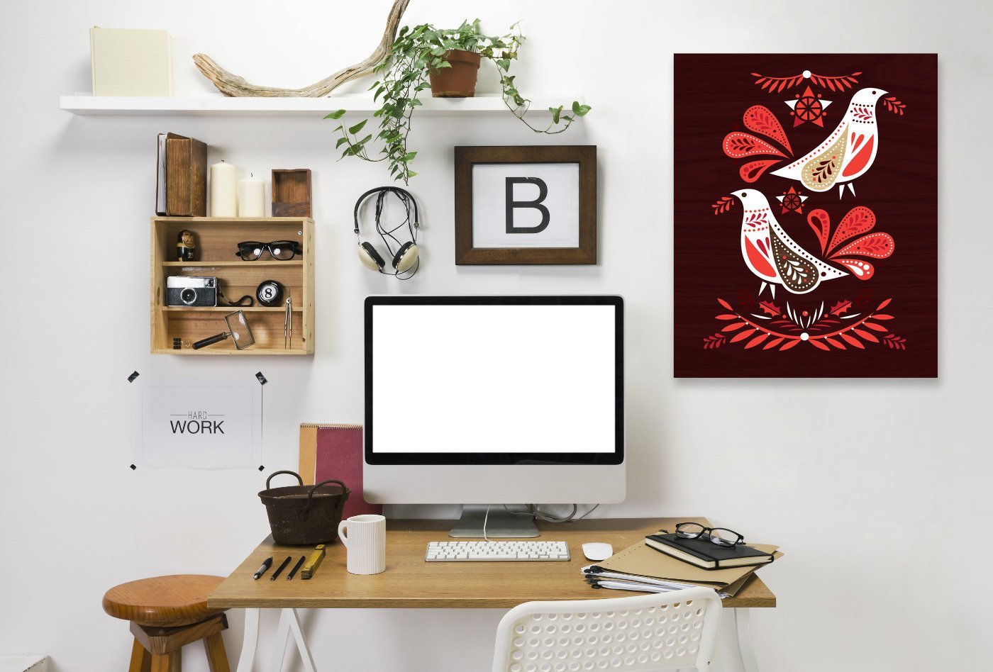 Christmas Redwood Birds by Amanda Shufflebotham Wrapped Canvas - Wrapped Canvas - Americanflat