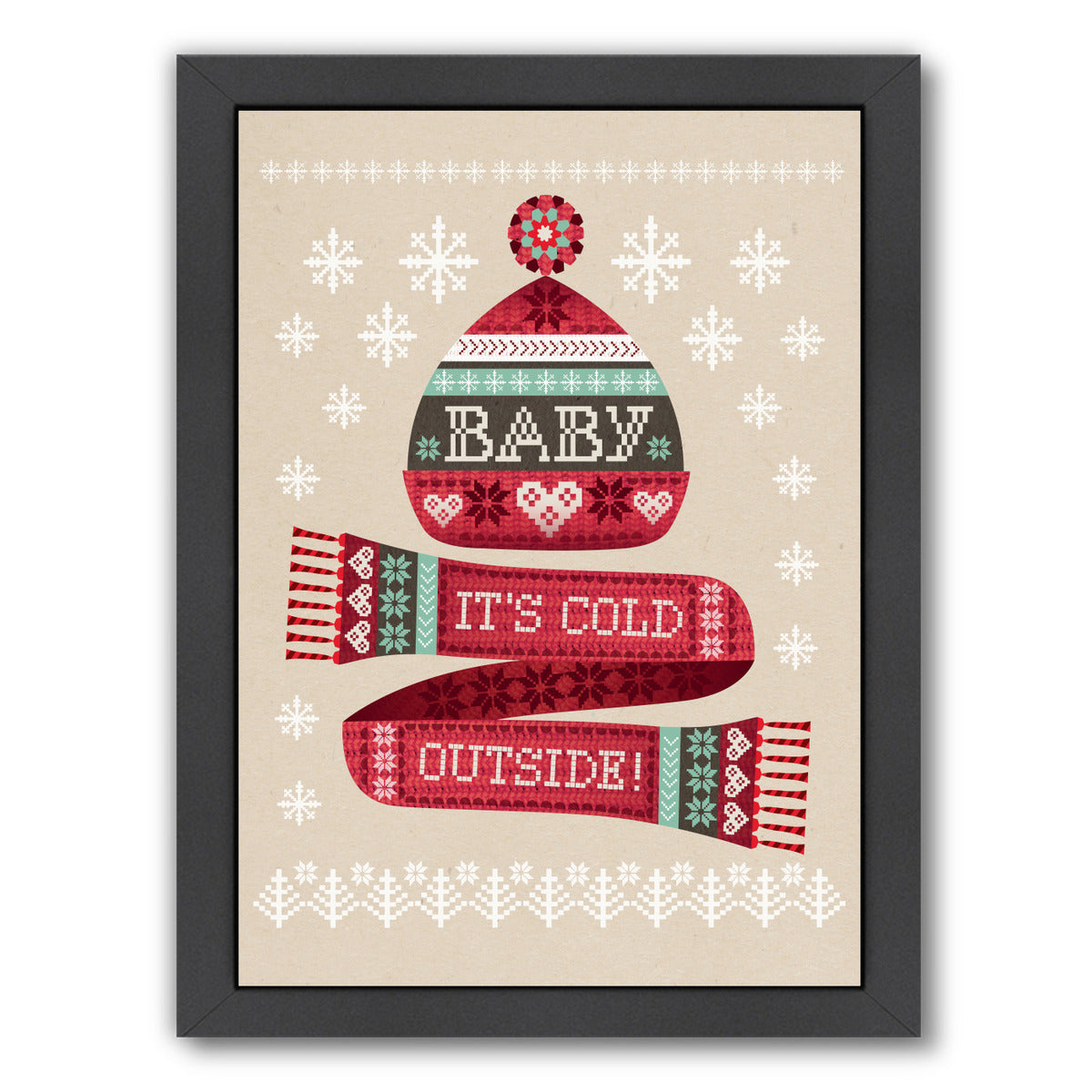 Christmas Hat And Scarf by Amanda Shufflebotham Framed Print - Americanflat
