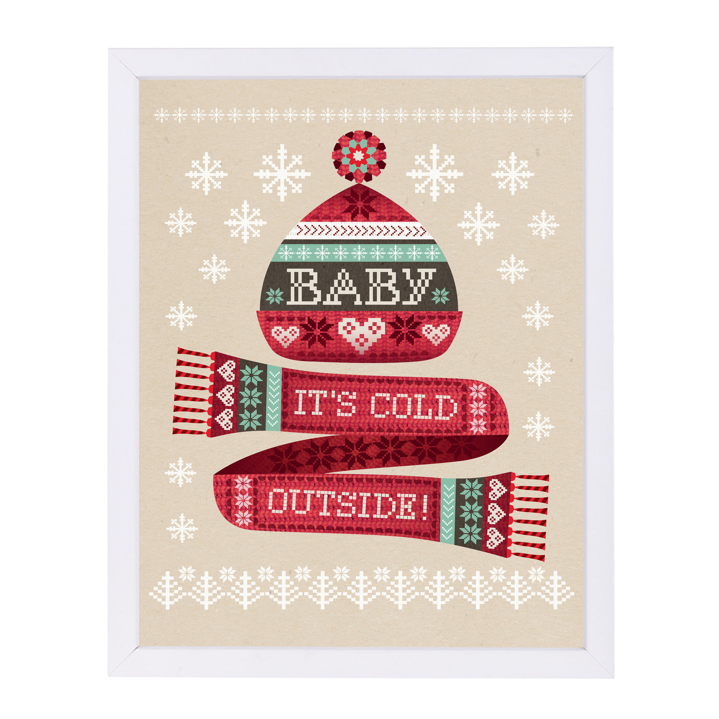 Christmas Hat And Scarf by Amanda Shufflebotham Framed Print - Americanflat