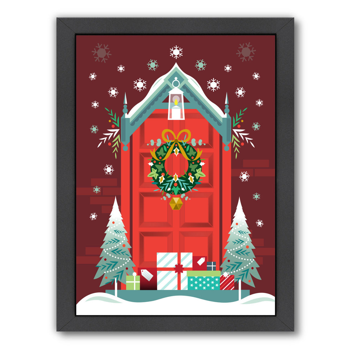 Christmas Door by Amanda Shufflebotham Framed Print - Americanflat