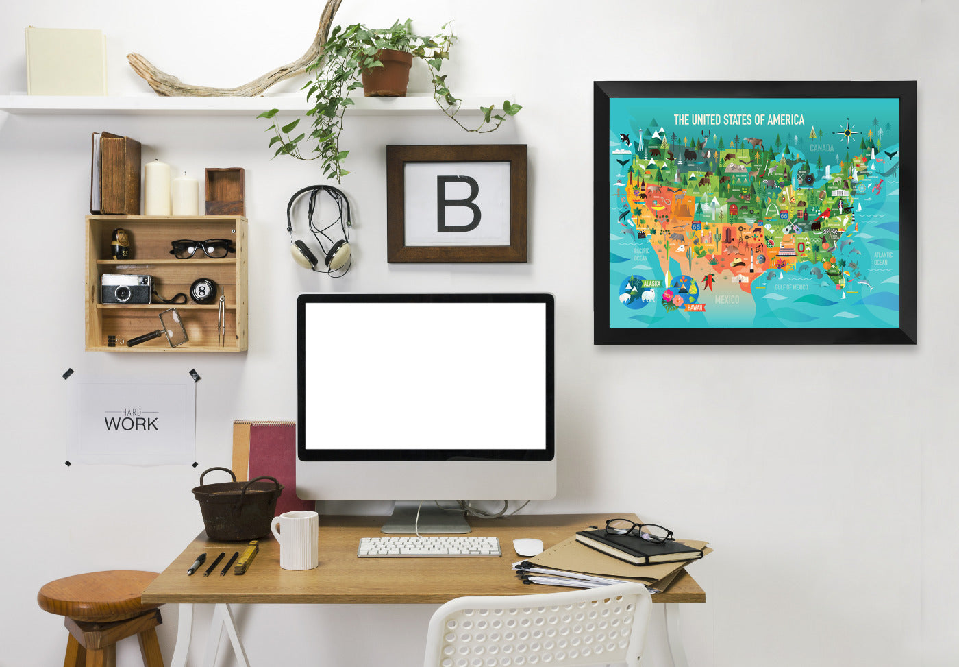 Usa Map Copy by Amanda Shufflebotham Framed Print - Americanflat