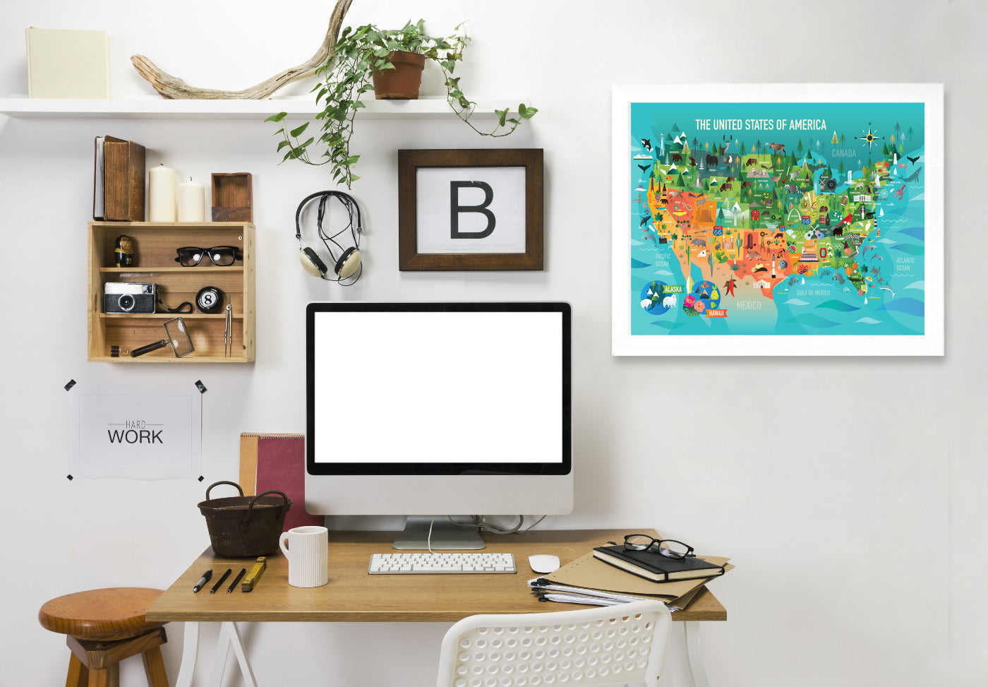 Usa Map Copy by Amanda Shufflebotham Framed Print - Americanflat