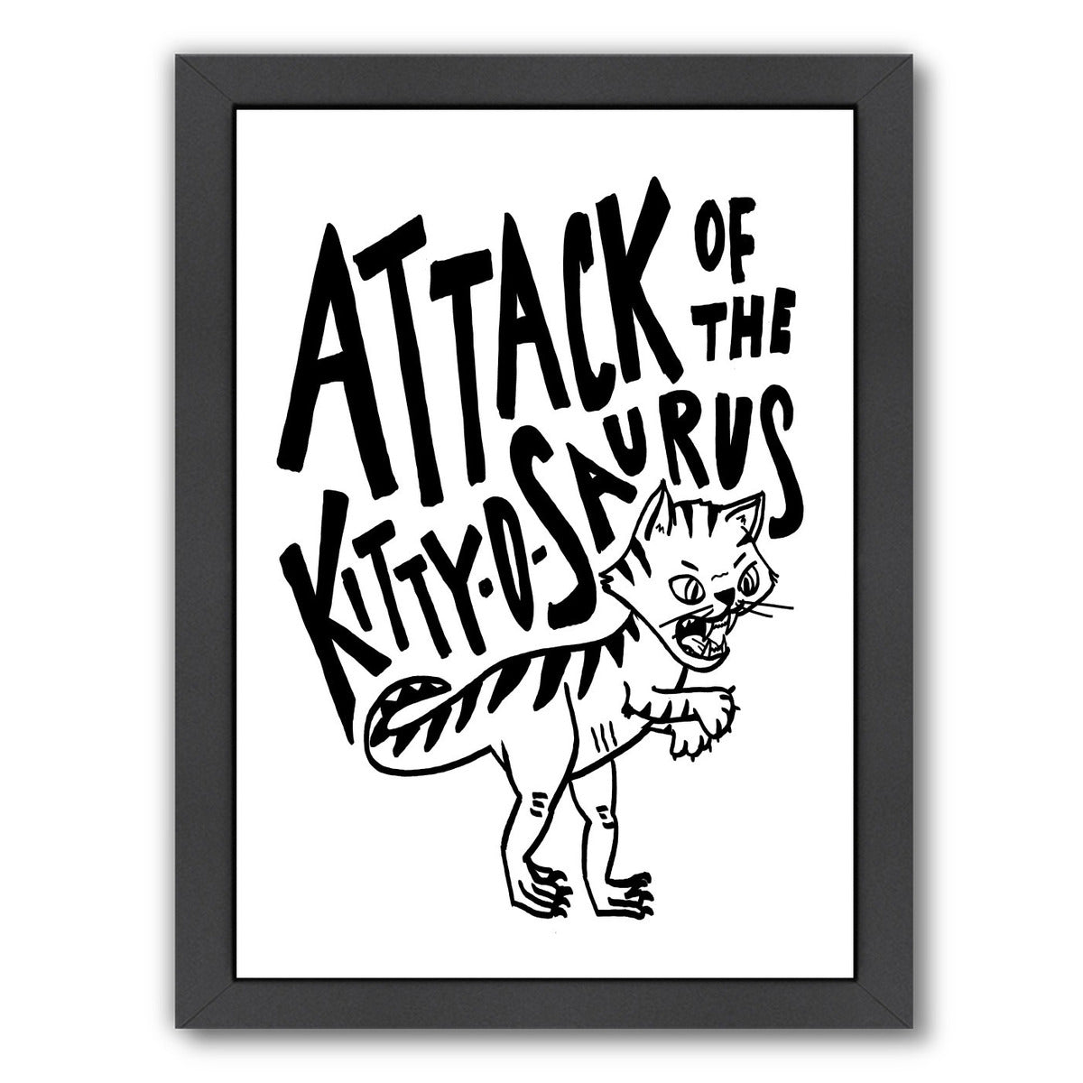 Kitty O Saurus by Leah Flores Framed Print - Americanflat