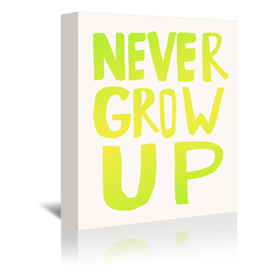 Never Grow Up X Lemon Lime by Leah Flores Wrapped Canvas - Wrapped Canvas - Americanflat