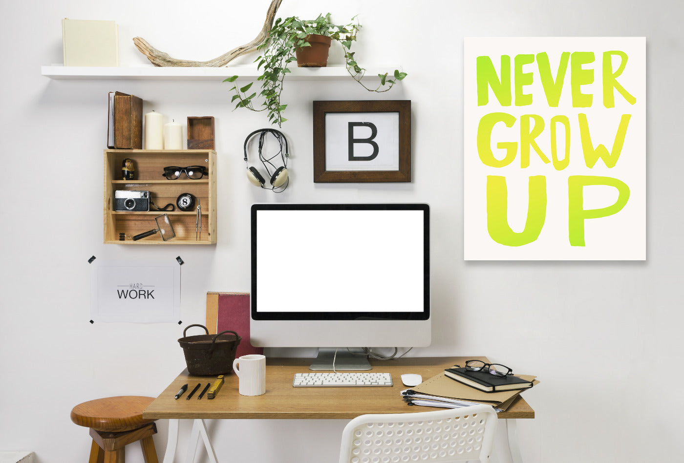 Never Grow Up X Lemon Lime by Leah Flores Wrapped Canvas - Wrapped Canvas - Americanflat
