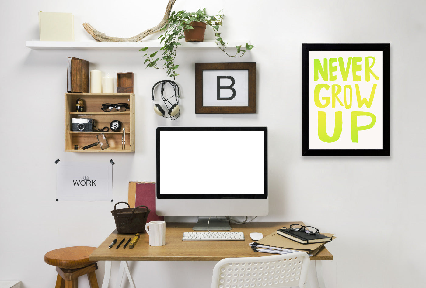Never Grow Up X Lemon Lime by Leah Flores Framed Print - Americanflat