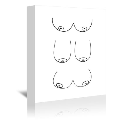 Boobies 3X by Explicit Design Wrapped Canvas - Wrapped Canvas - Americanflat