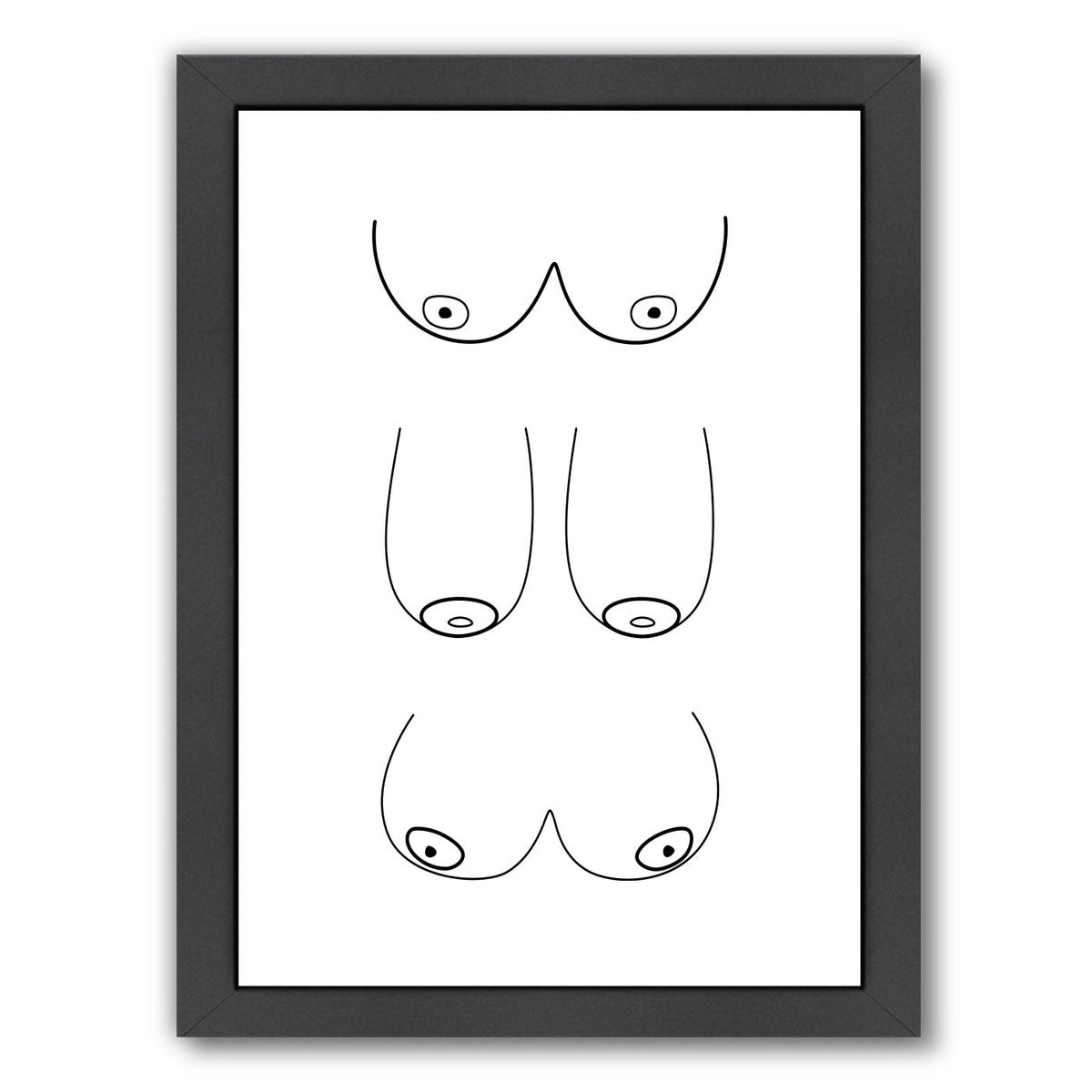 Boobies 3X by Explicit Design Framed Print - Americanflat