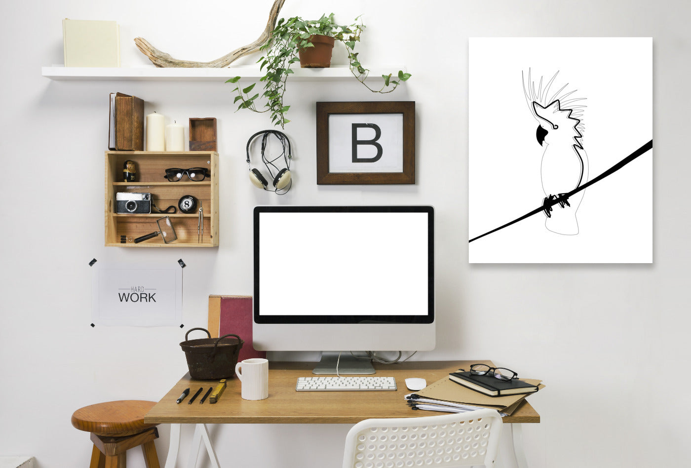 Cockatoo In Line by Explicit Design Wrapped Canvas - Wrapped Canvas - Americanflat
