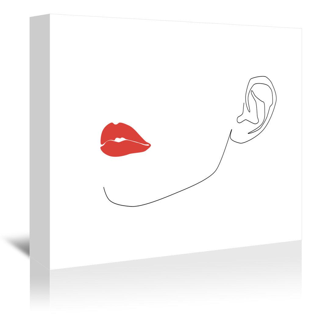 Red Lip by Explicit Design Wrapped Canvas - Wrapped Canvas - Americanflat