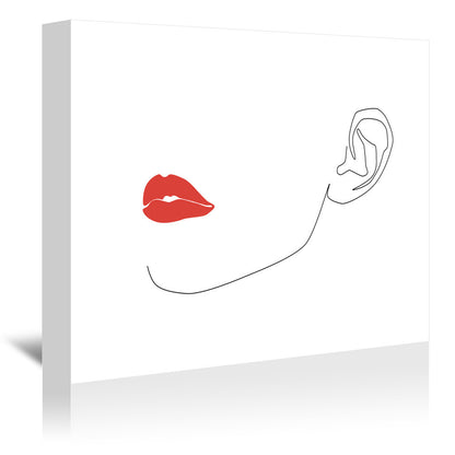 Red Lip by Explicit Design Wrapped Canvas - Wrapped Canvas - Americanflat