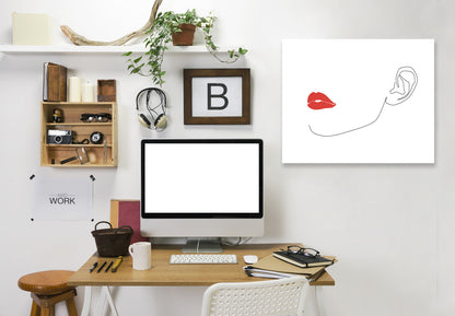 Red Lip by Explicit Design Wrapped Canvas - Wrapped Canvas - Americanflat