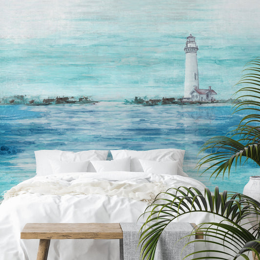 Peel & Stick Wall Mural - Coastal Lighthouse By PI Creative Art