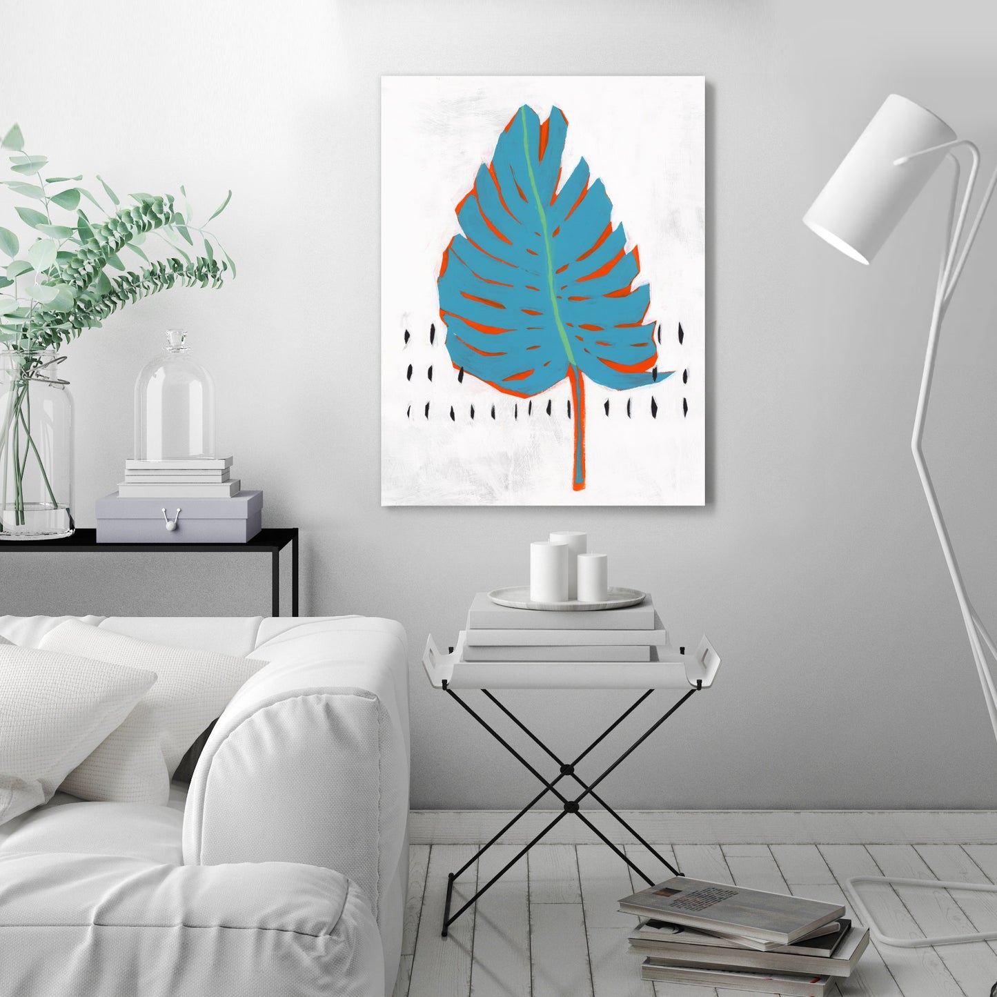 Blue Tropical Leaf I by PI Creative Art - Wrapped Canvas - Americanflat