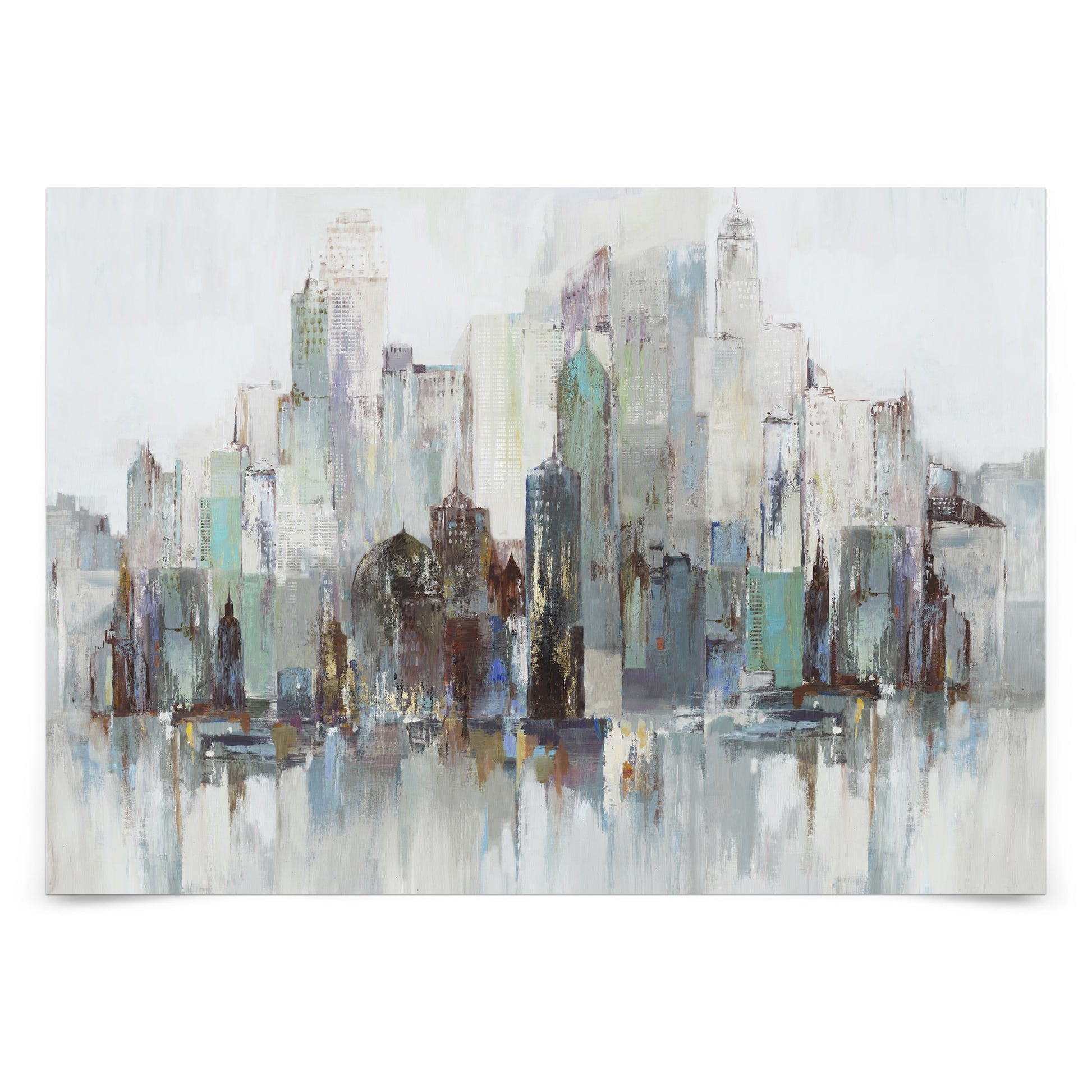 Blue Cityscape by Pi Creative - 7 Piece Framed Gallery Wall Art Set Multi / Black - Americanflat