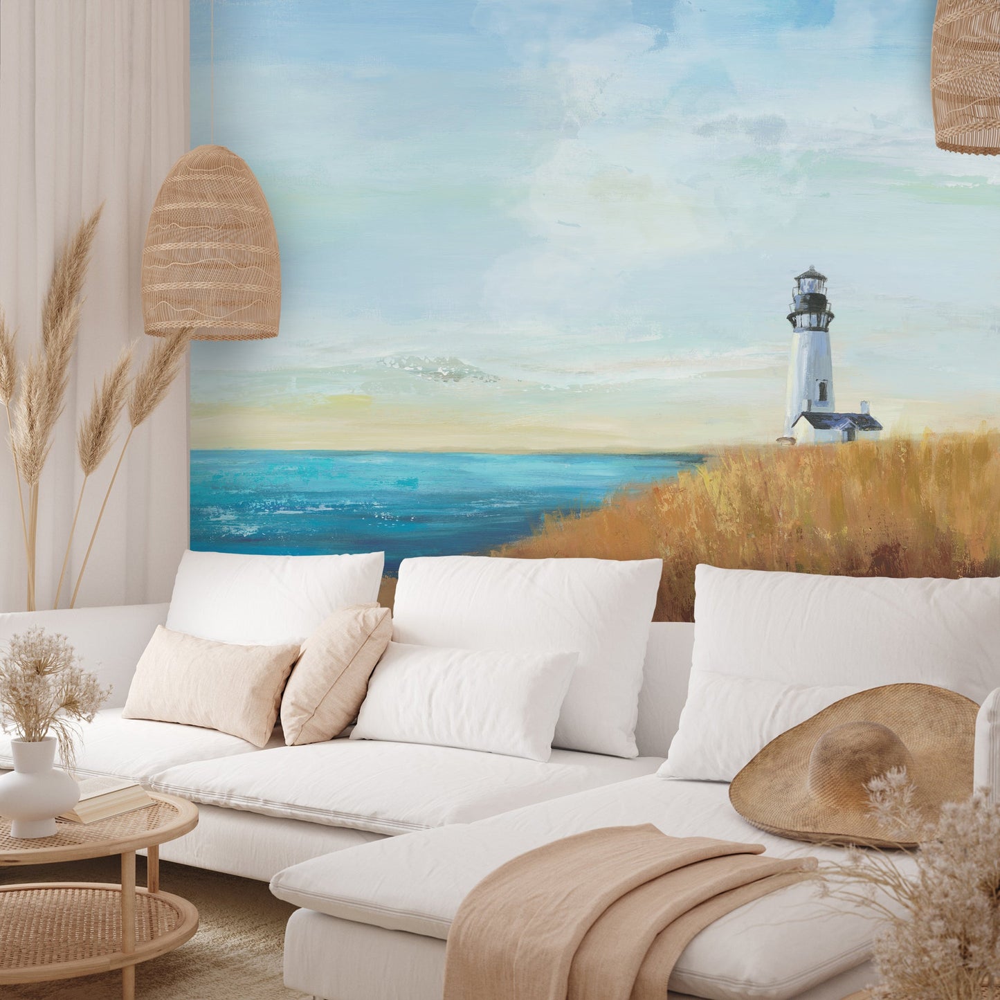 Peel & Stick Wall Mural - Ocean Lighthouse By PI Creative Art