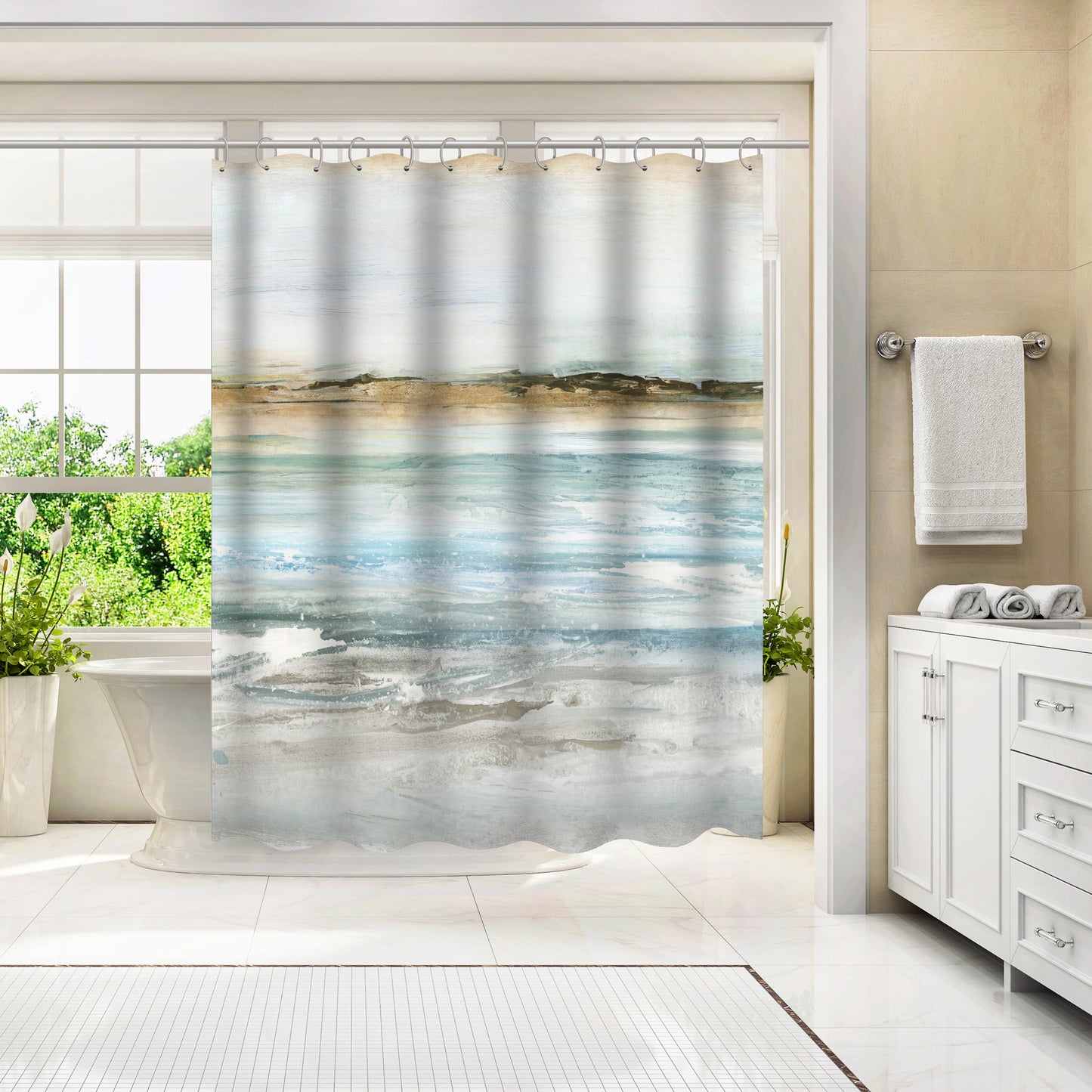 Retrospective Ii by Pi Creative Art - Shower Curtain