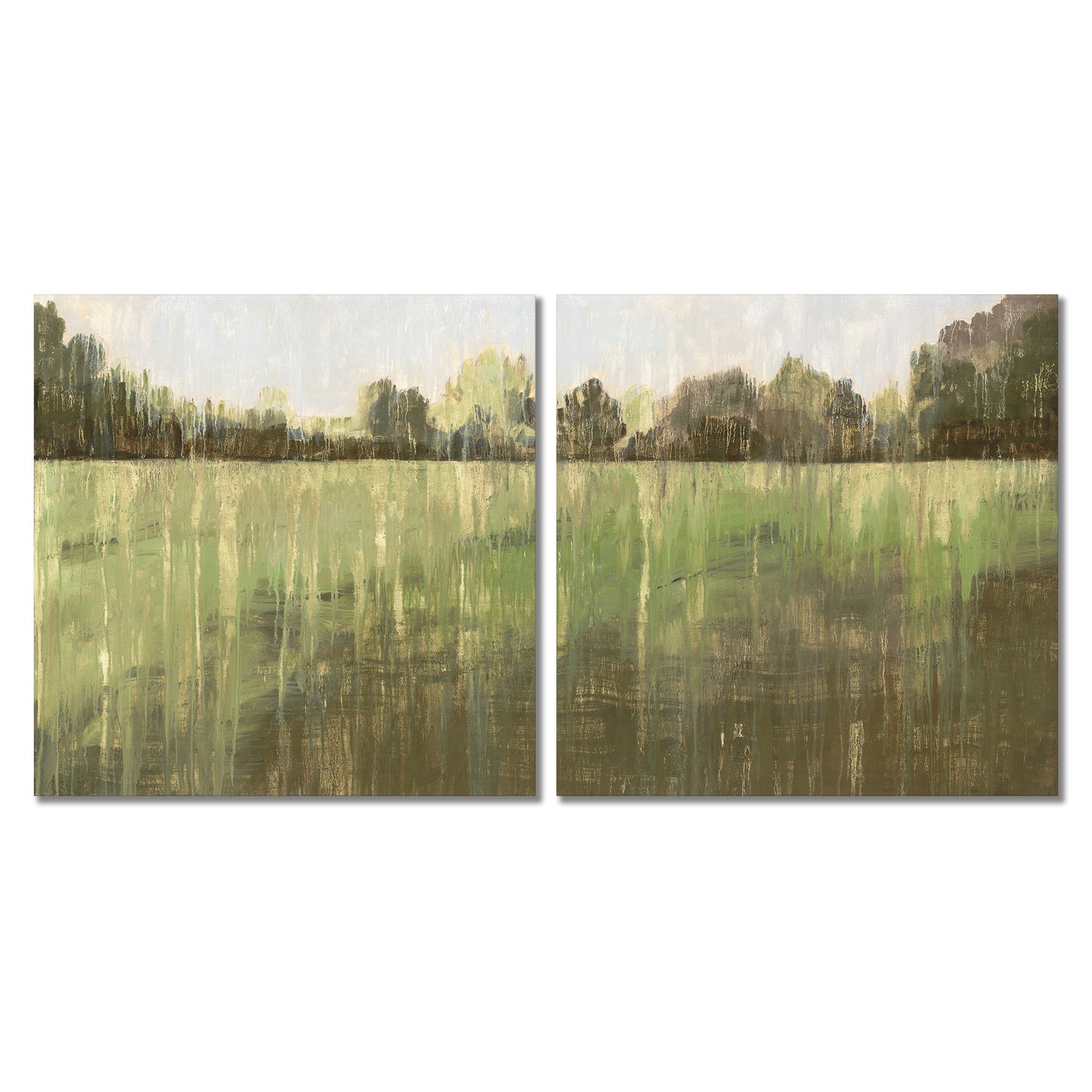 Green Field by PI Creative - 2 Piece Gallery Wrapped Canvas Set - Art Set - Americanflat