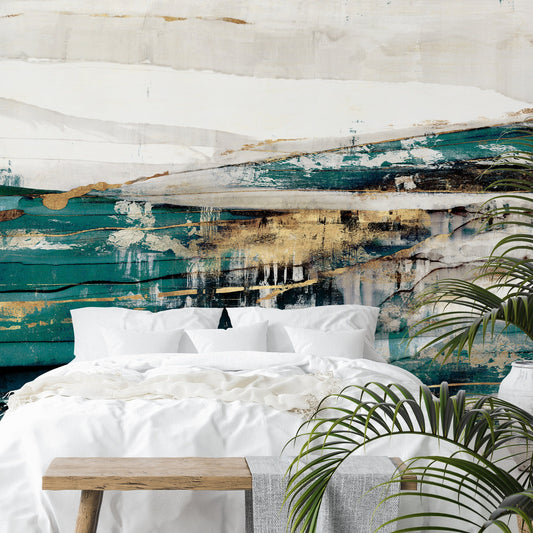Peel & Stick Wall Mural - Teal Version Delighted Teal Version By PI Creative Art