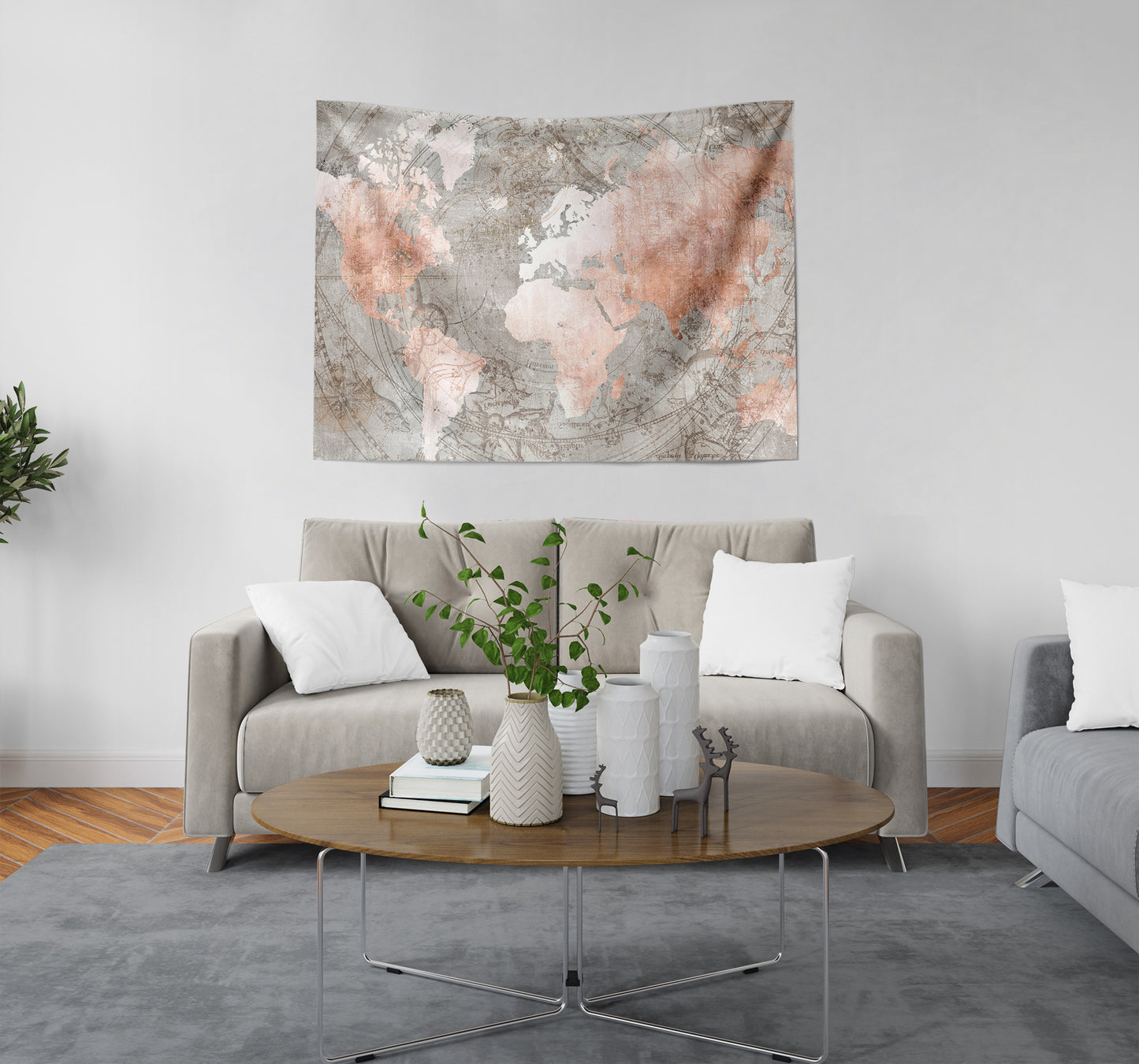 Celestial World Map by PI Creative Art Tapestry - Americanflat
