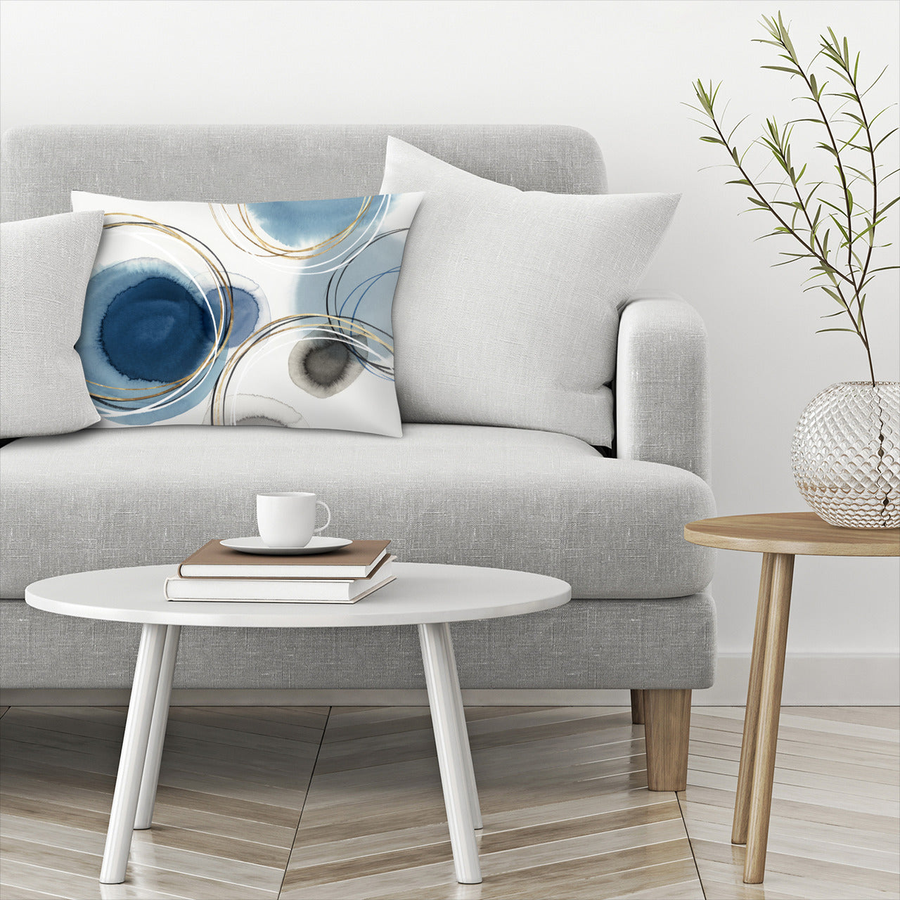 Throw Pillow with Sewn-In Insert | Abstract Design