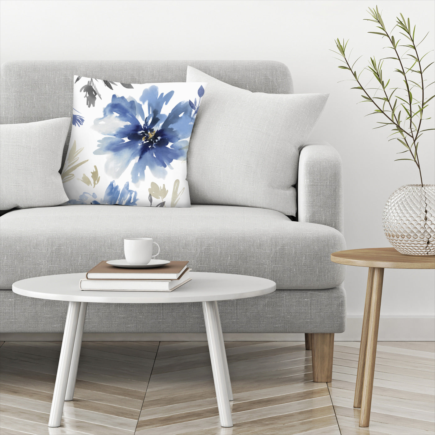 Indigo Version Finesse Ii Indigo Version by Pi Creative Art - Pillow, Pillow, 14" X 14"
