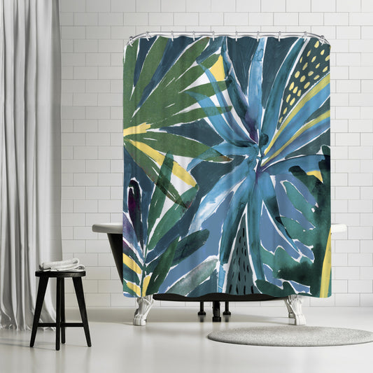 Tropical Blues by Pi Creative Art - Shower Curtain, Shower Curtain, 74" X 71"