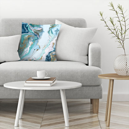 Blue Wave by Pi Creative Art - Pillow