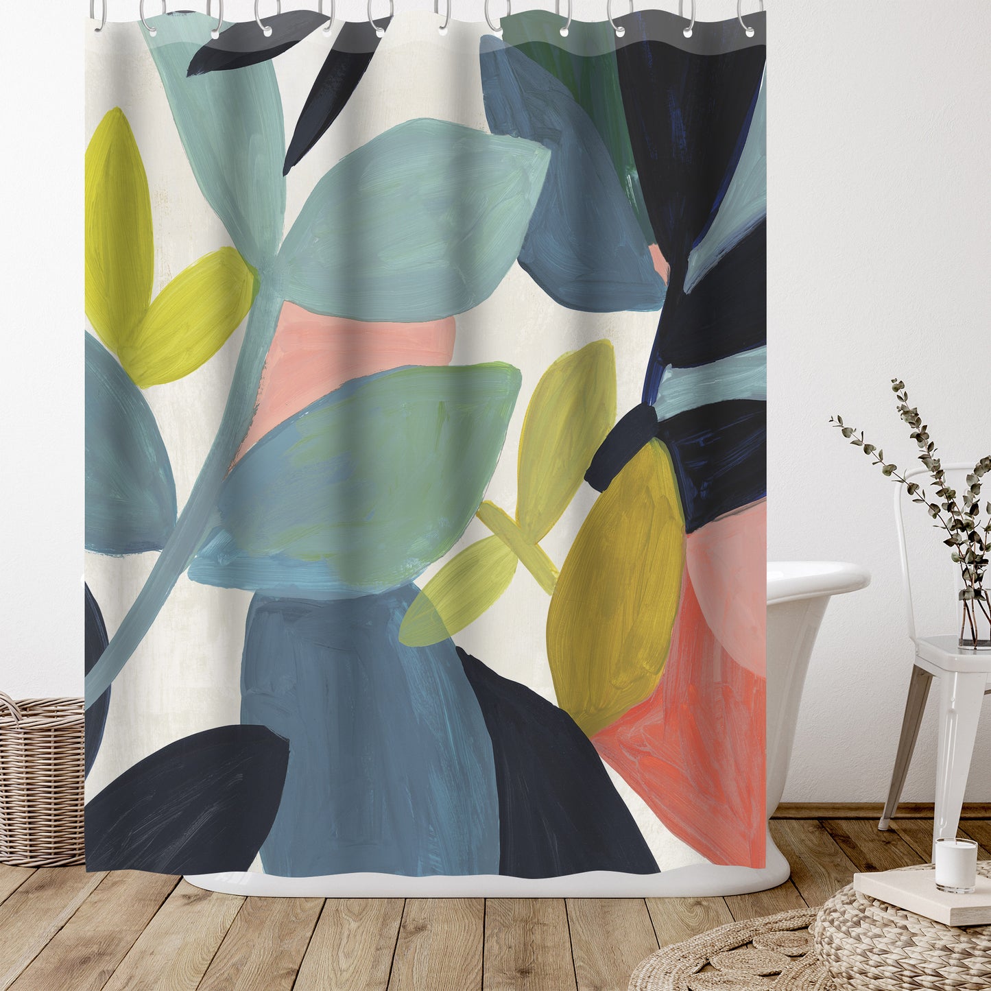 71" x 74" Abstract Shower Curtain with 12 Hooks, Embodiment by Pi Creative Art