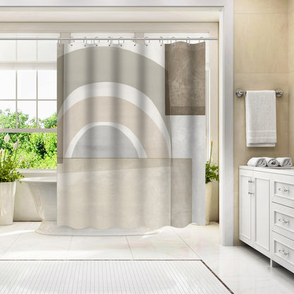 Beige Color Blocks by Pi Creative Art - Shower Curtain