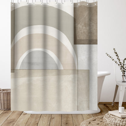 Beige Color Blocks by Pi Creative Art - Shower Curtain
