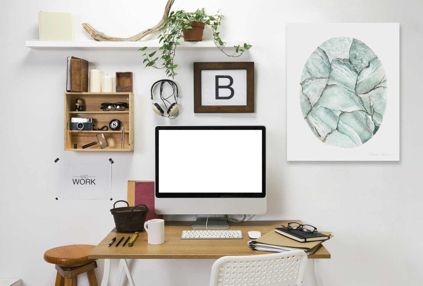Aquamarine Stone by Shealeen Louise Wrapped Canvas - Wrapped Canvas - Americanflat