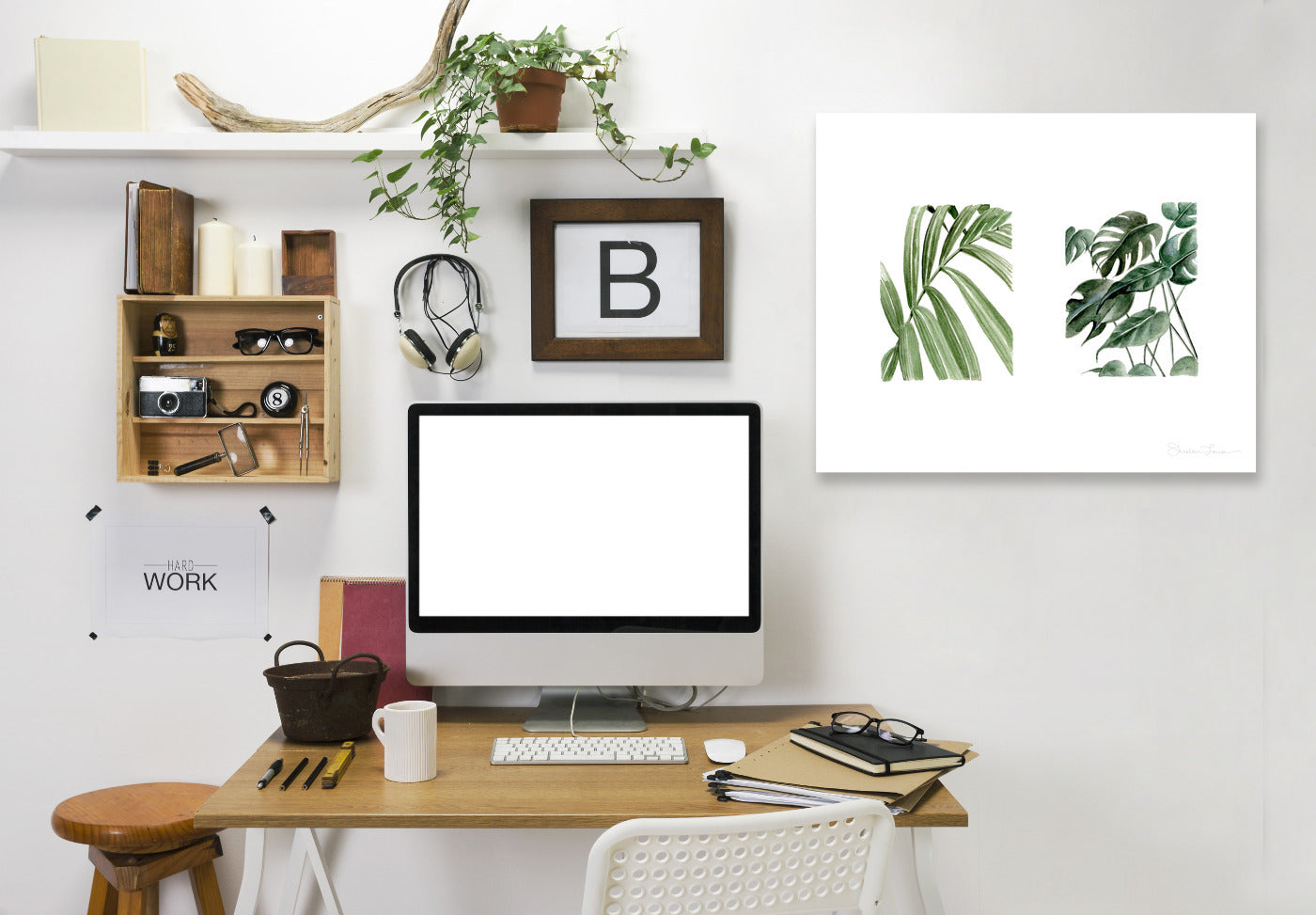 Greenery Squares by Shealeen Louise Wrapped Canvas - Wrapped Canvas - Americanflat
