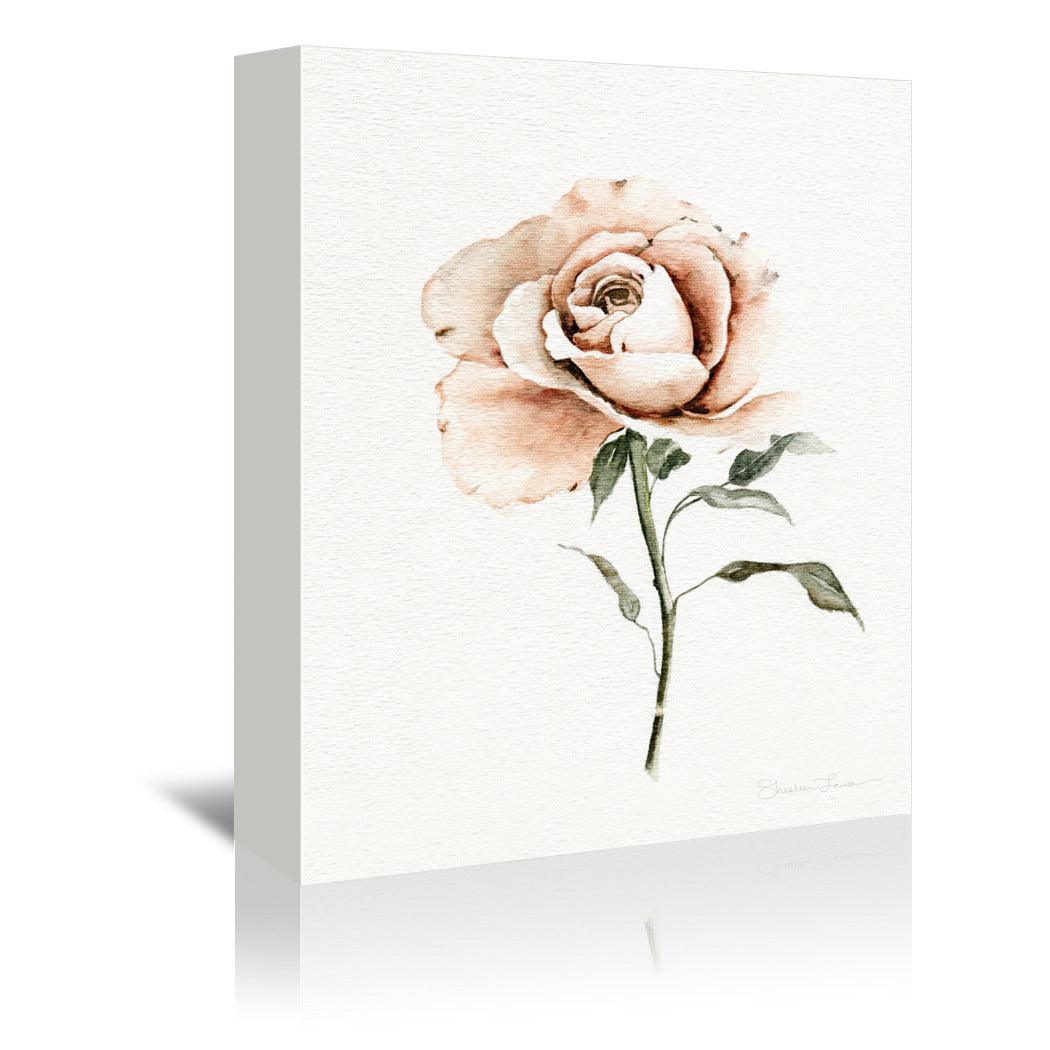 Single Peach Rose by Shealeen Louise Wrapped Canvas - Wrapped Canvas - Americanflat