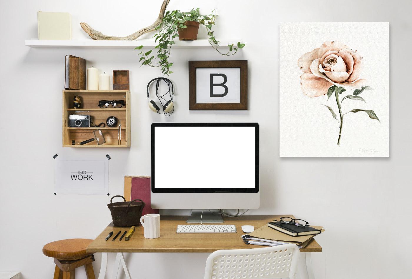 Single Peach Rose by Shealeen Louise Wrapped Canvas - Wrapped Canvas - Americanflat