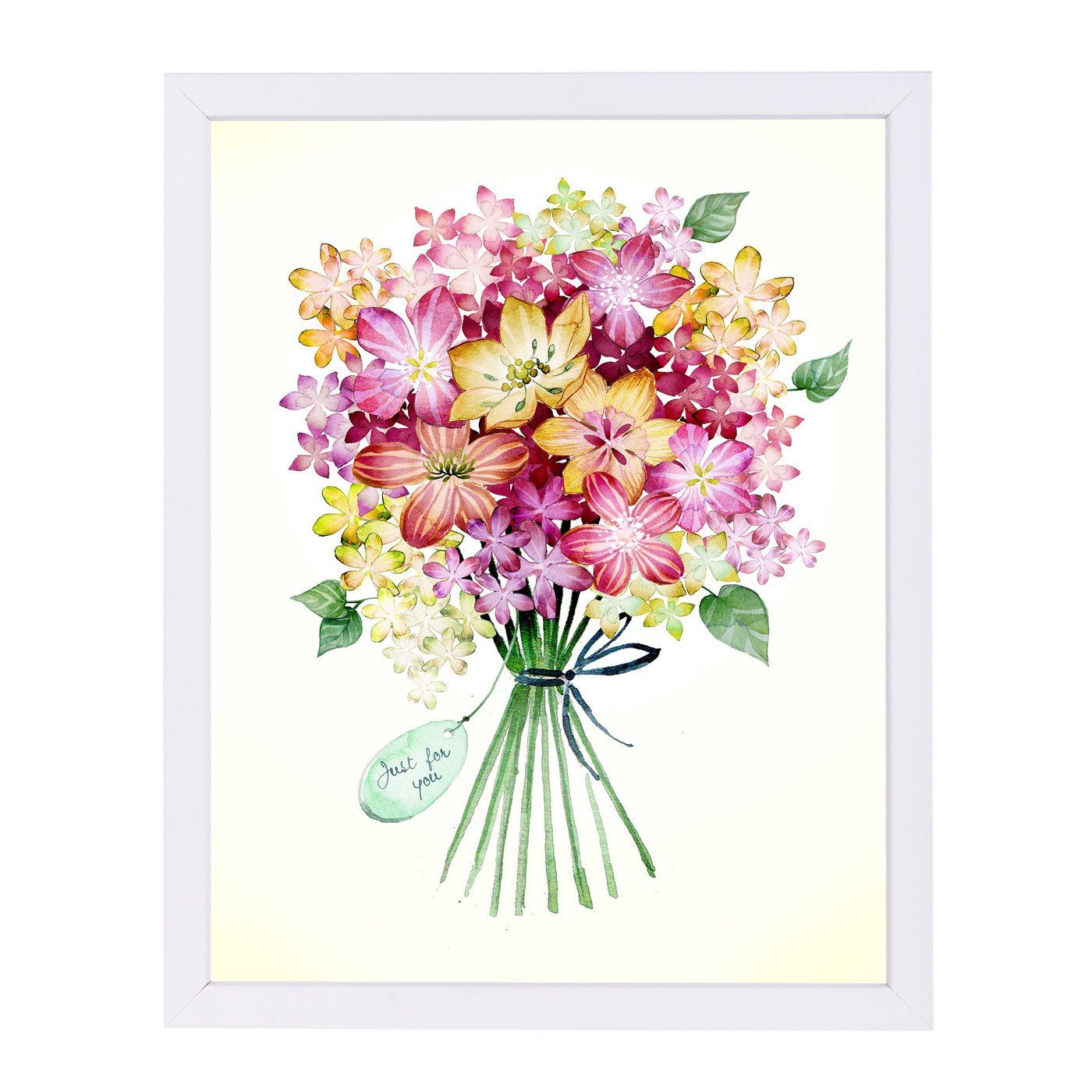 Bouquet Yellowpink Tag By Victoria Nelson - Framed Print - Americanflat