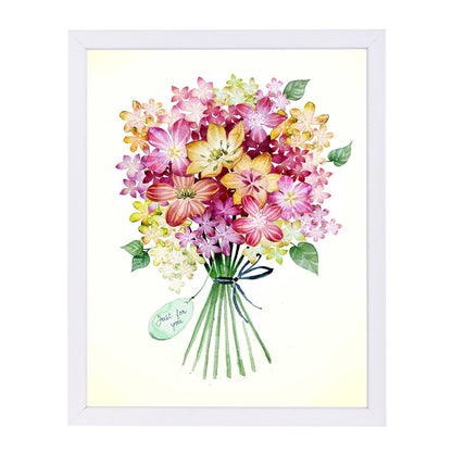 Bouquet Yellowpink Tag By Victoria Nelson - Framed Print - Americanflat