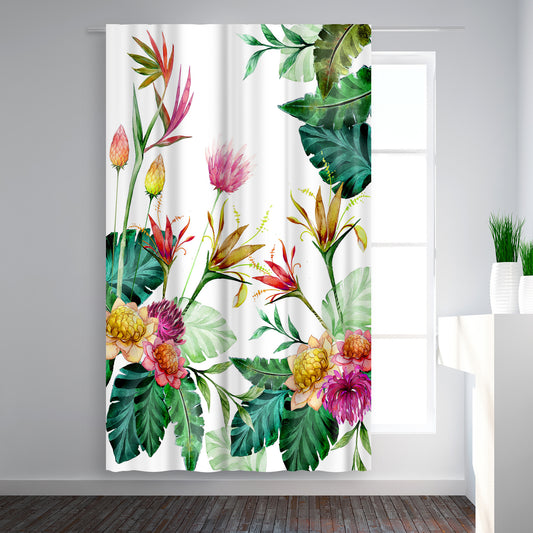 Blackout Curtain Single Panel - Tropical Pink Yellow by Victoria Nelson - Blackout Curtains - Americanflat