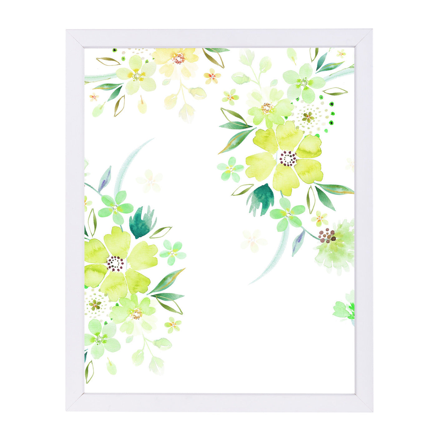 Floral Watercolor 2 By Victoria Nelson - White Framed Print - Wall Art - Americanflat