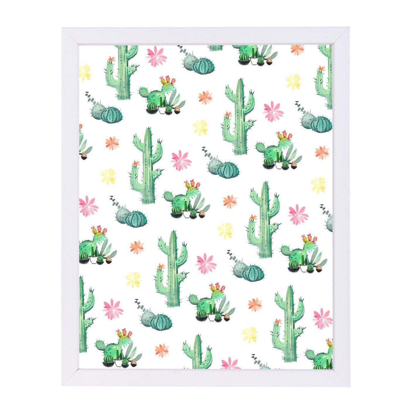 Cactus By Victoria Nelson - White Framed Print - Wall Art - Americanflat