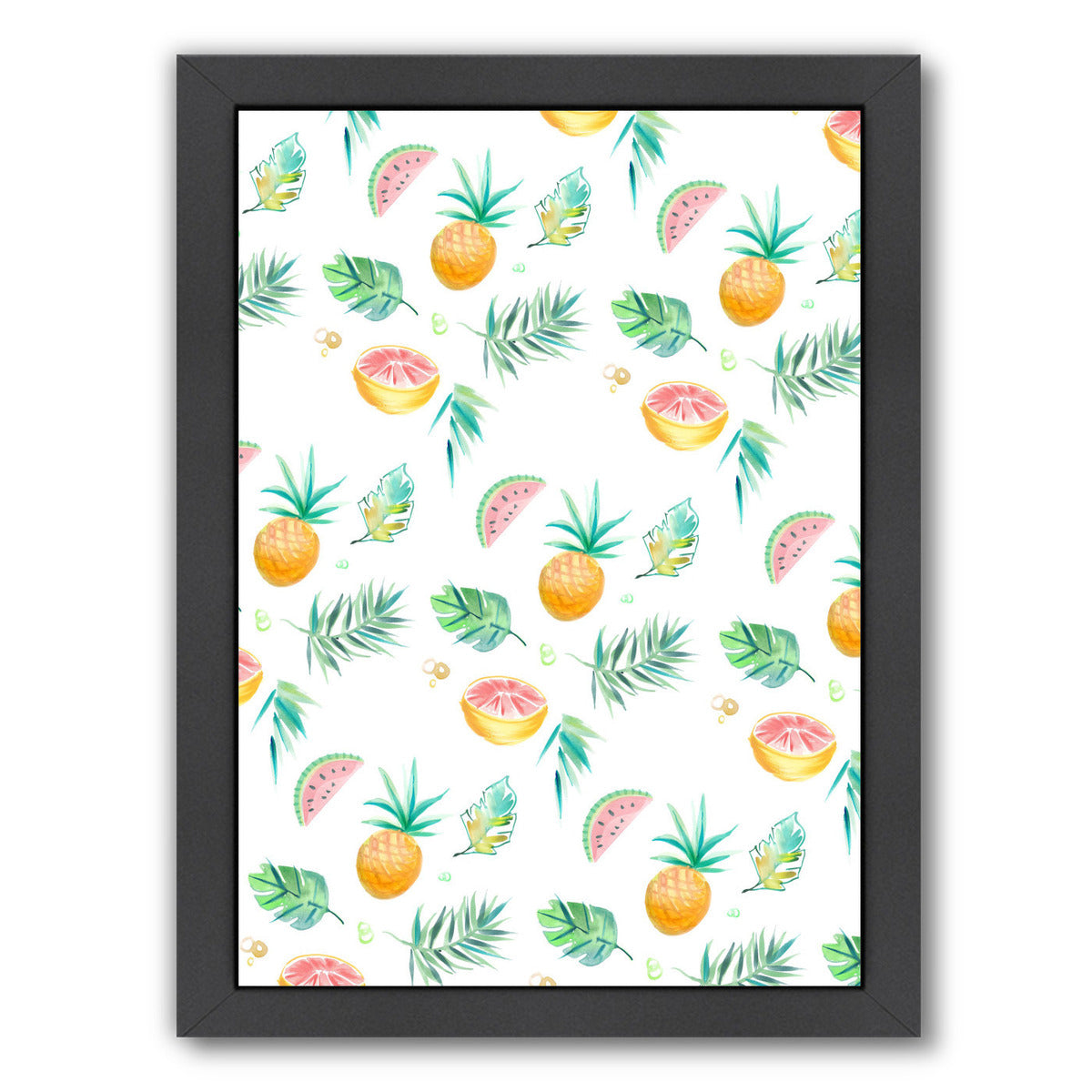 Tropical Pineapple By Victoria Nelson - Black Framed Print - Wall Art - Americanflat