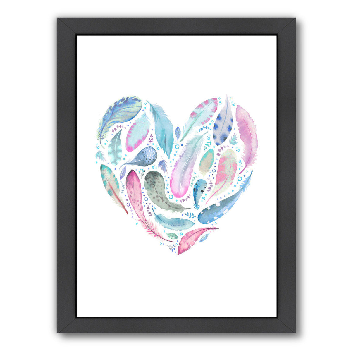 Feathers 2 By Victoria Nelson - Black Framed Print - Wall Art - Americanflat