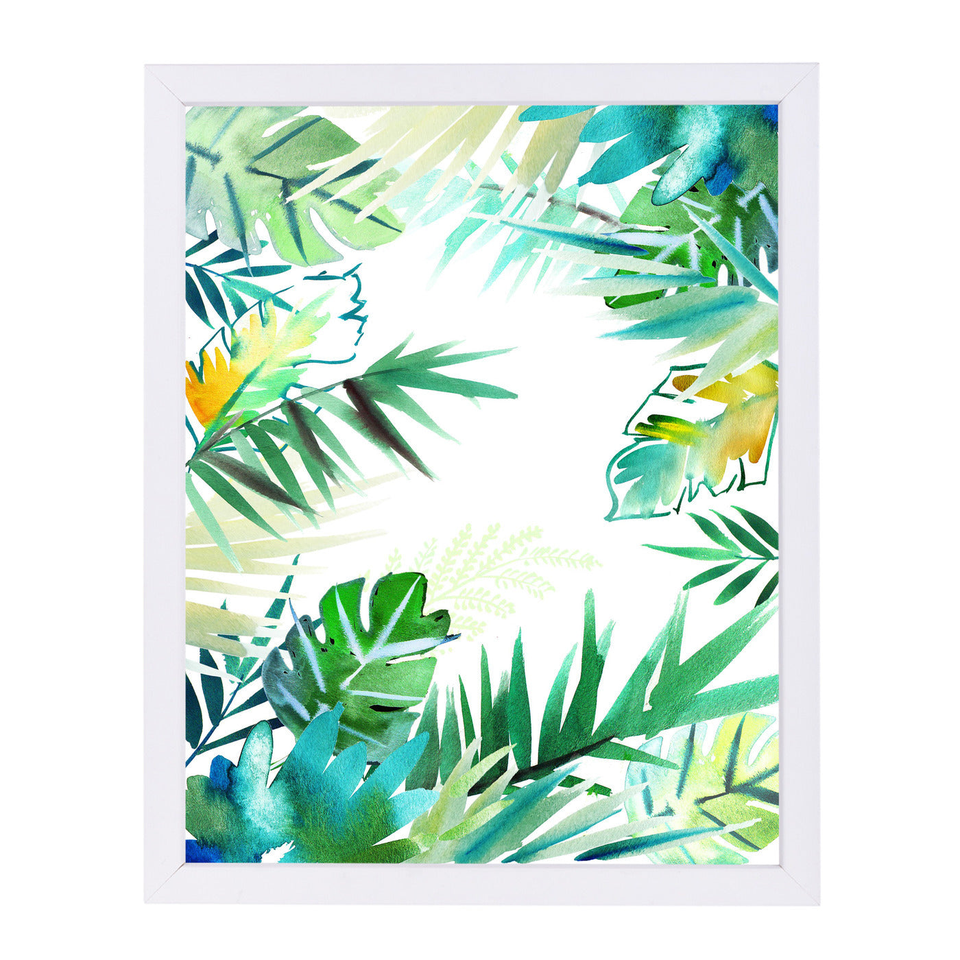 Tropical Foliage By Victoria Nelson - White Framed Print - Wall Art - Americanflat