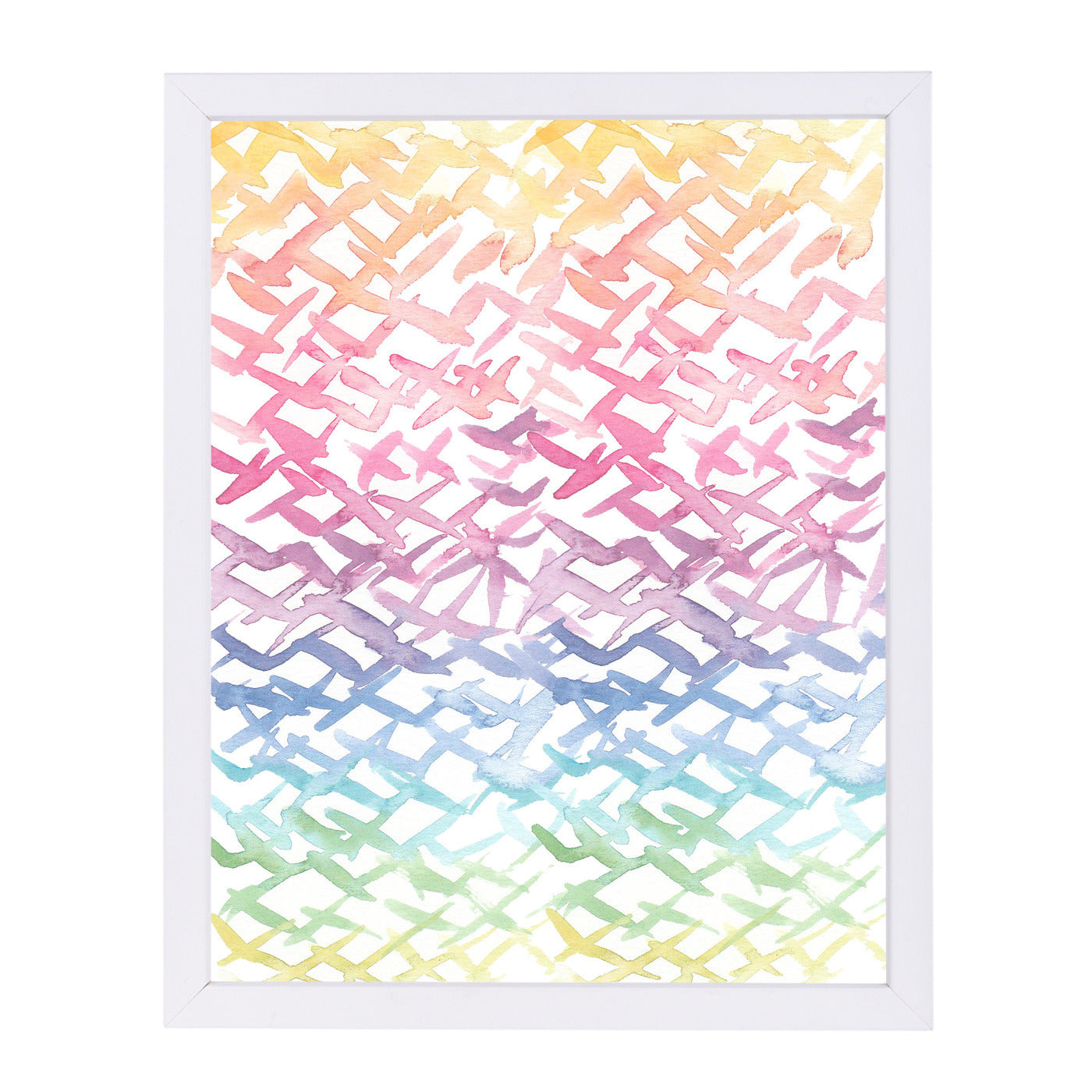 Rainbow Abstract By Victoria Nelson - White Framed Print - Wall Art - Americanflat