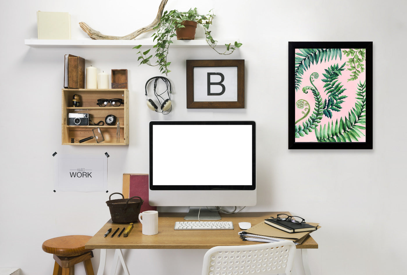 Leafy Fern Green By Victoria Nelson - Black Framed Print - Wall Art - Americanflat