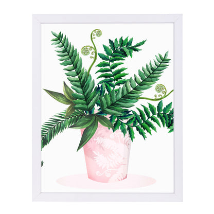 Leafy Fern Green 2 By Victoria Nelson - White Framed Print - Wall Art - Americanflat