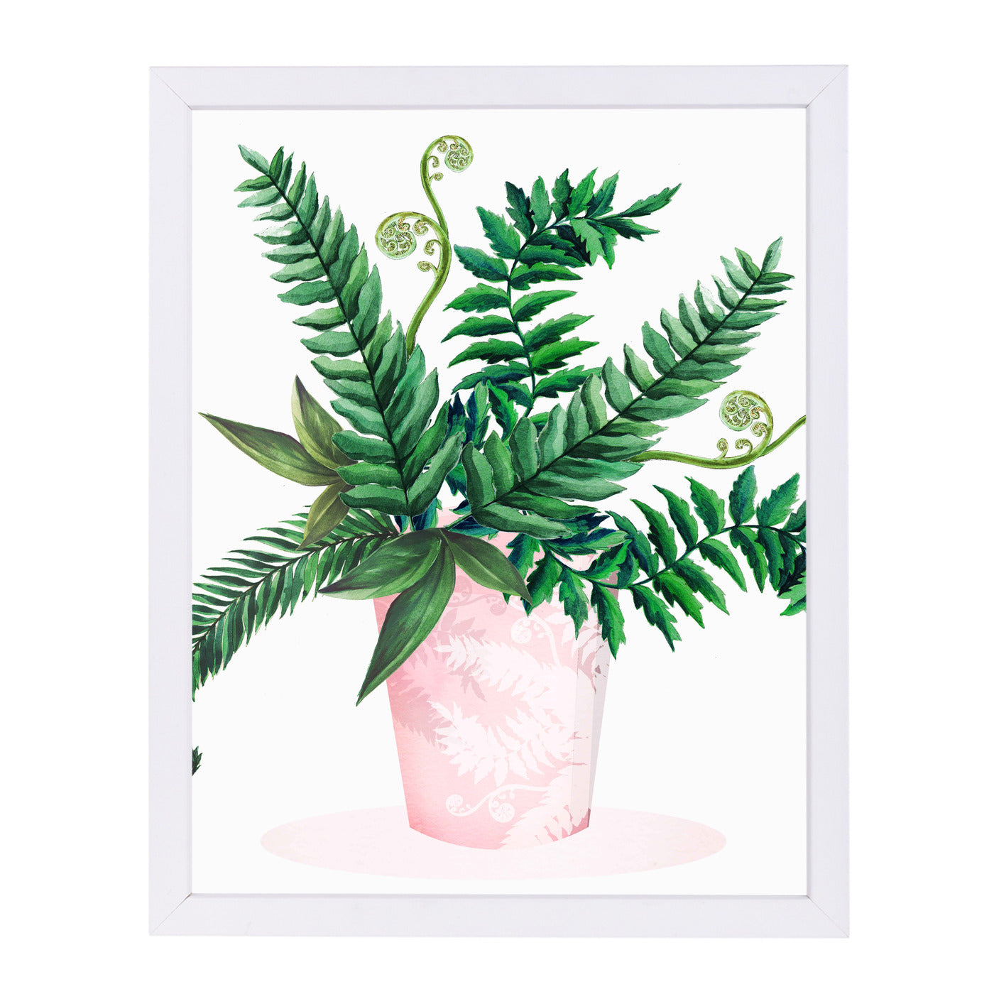 Leafy Fern Green 2 By Victoria Nelson - White Framed Print - Wall Art - Americanflat